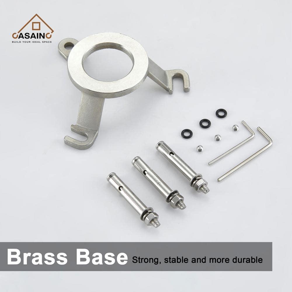Double Handle Floor Mounted Freestanding Tub Filler With Handshower