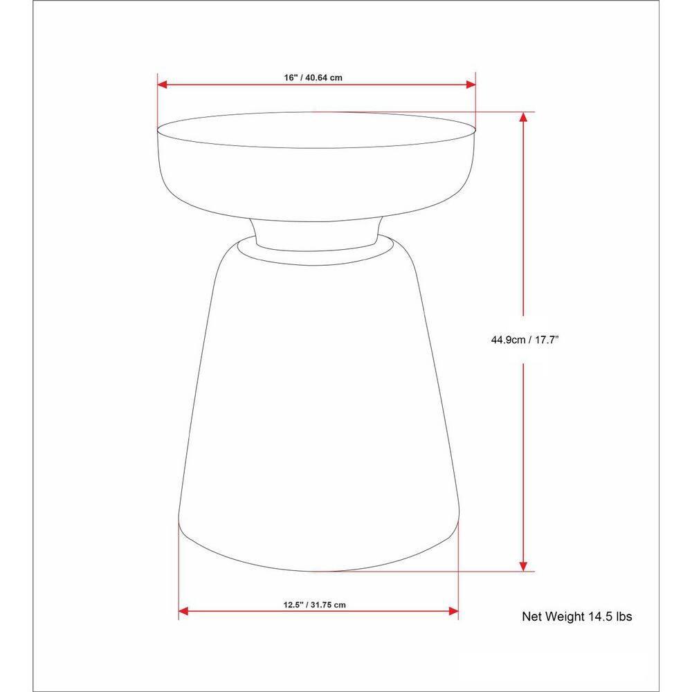 Simpli Home Robbie 16"W Solid Mango Wood Round Accent Table with Sculptural Design