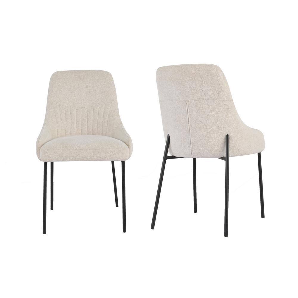 New Spec Inc 18'' H Fabric Upholstered Metal Side Chair (Set of 2)