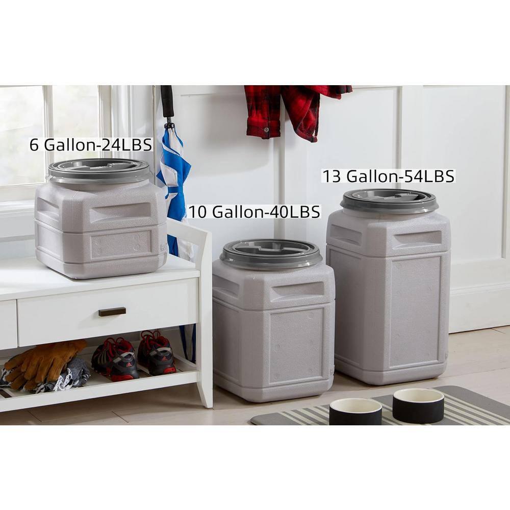 Mighty Tuff 13 Gal, up to 54 Lbs. Pet Food Storage Container with Airtight Twist Lid and Built-In Handles
