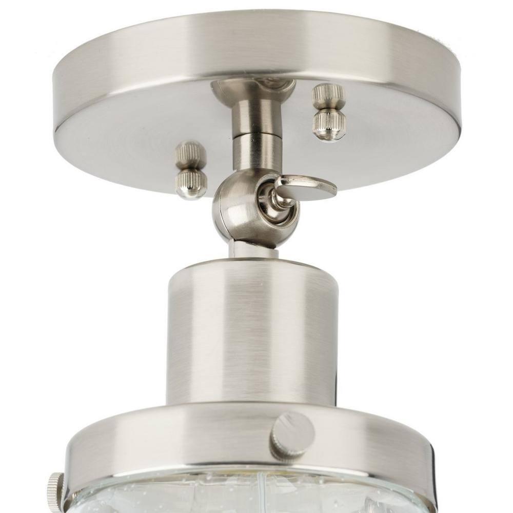Progress Lighting, Hinton Collection, 1-Light, Semi-Flush Mount Ceiling Light, Brushed Nickel, Metal Shade