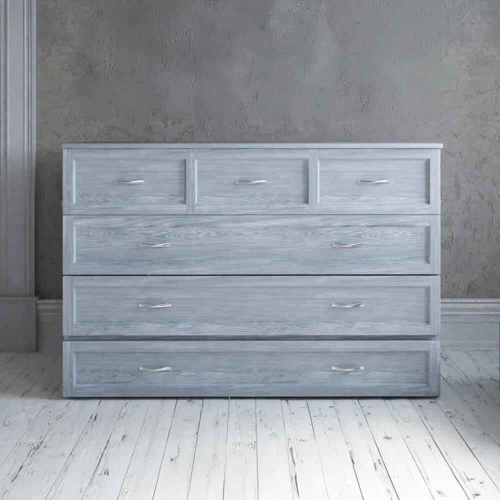 Deerfield Murphy Bed Chest Queen Driftwood with Charging Station