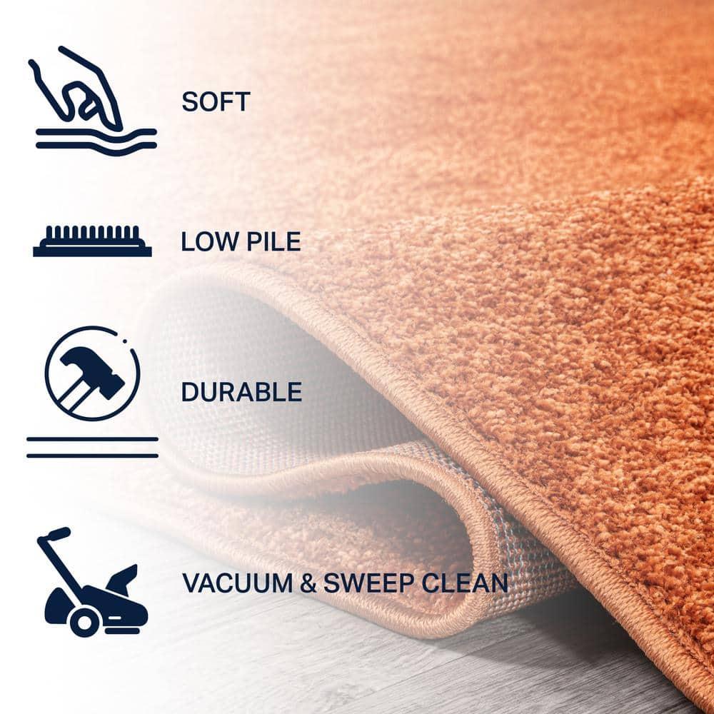 JONATHAN Y Haze Solid Low-Pile Orange 5' Square Area Rug