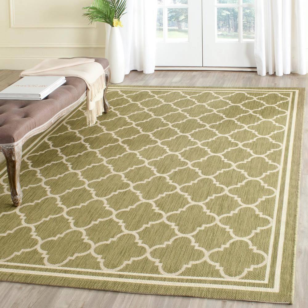 Courtyard CY6918 Power Loomed Indoor/Outdoor Accent Rug - Green/Beige - 2'x3'7" - Safavieh.