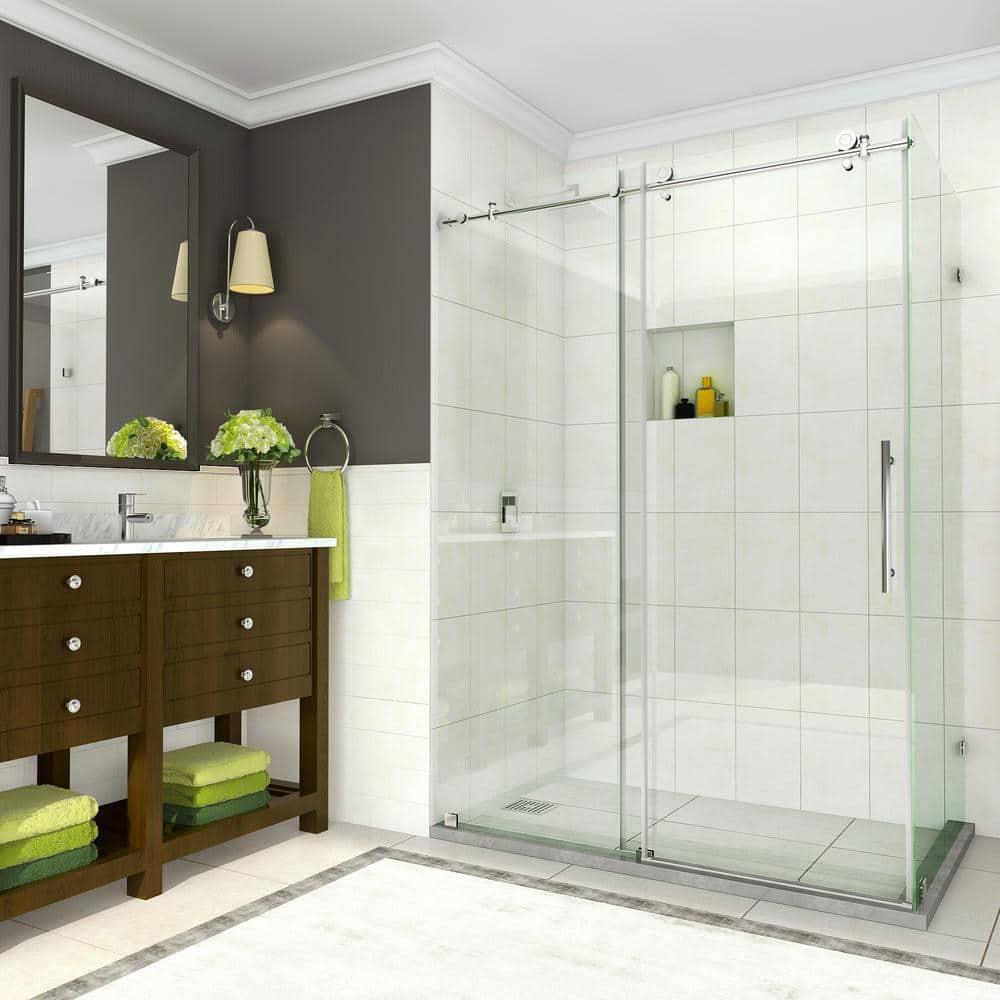 Coraline 56" - 60" W x 33.875" D x 76" H Frameless Sliding Shower Enclosure