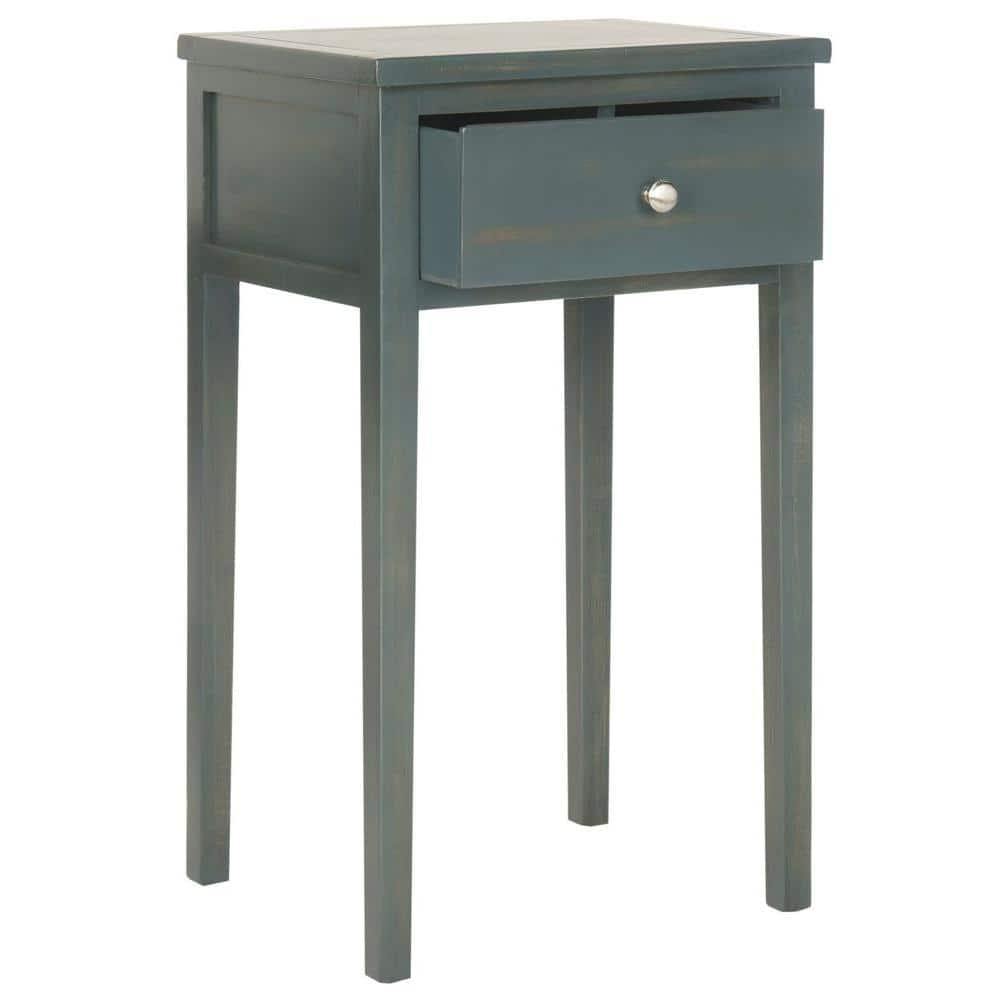 Abel Nightstand With Storage Drawer - Dark Teal - Safavieh.