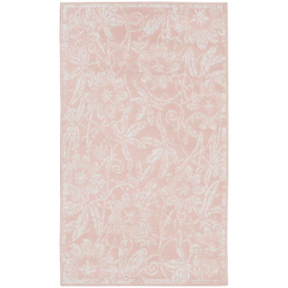 Whigham Floral Pink/White Area Rug