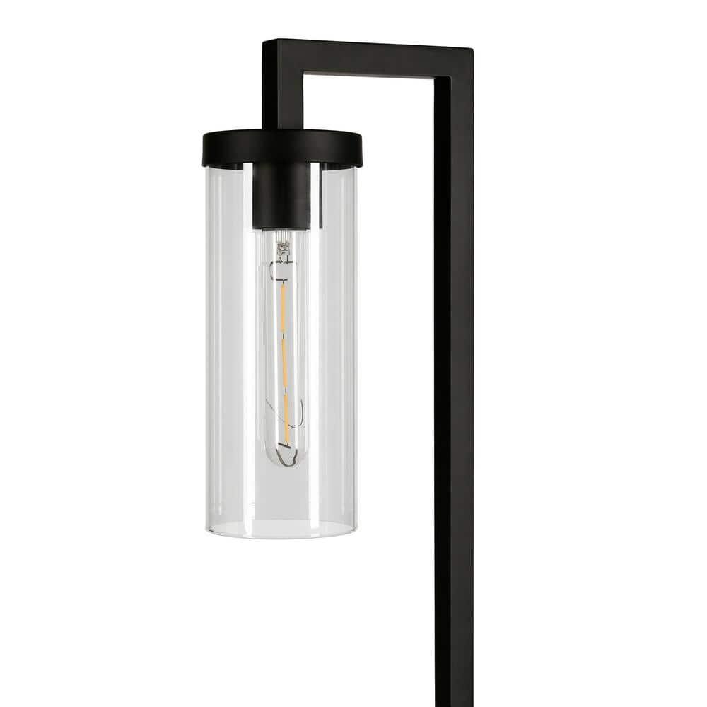 Evelyn&Zoe Lámpara de Mesa Moderna de Metal con Pantalla de Vidrio Transparente