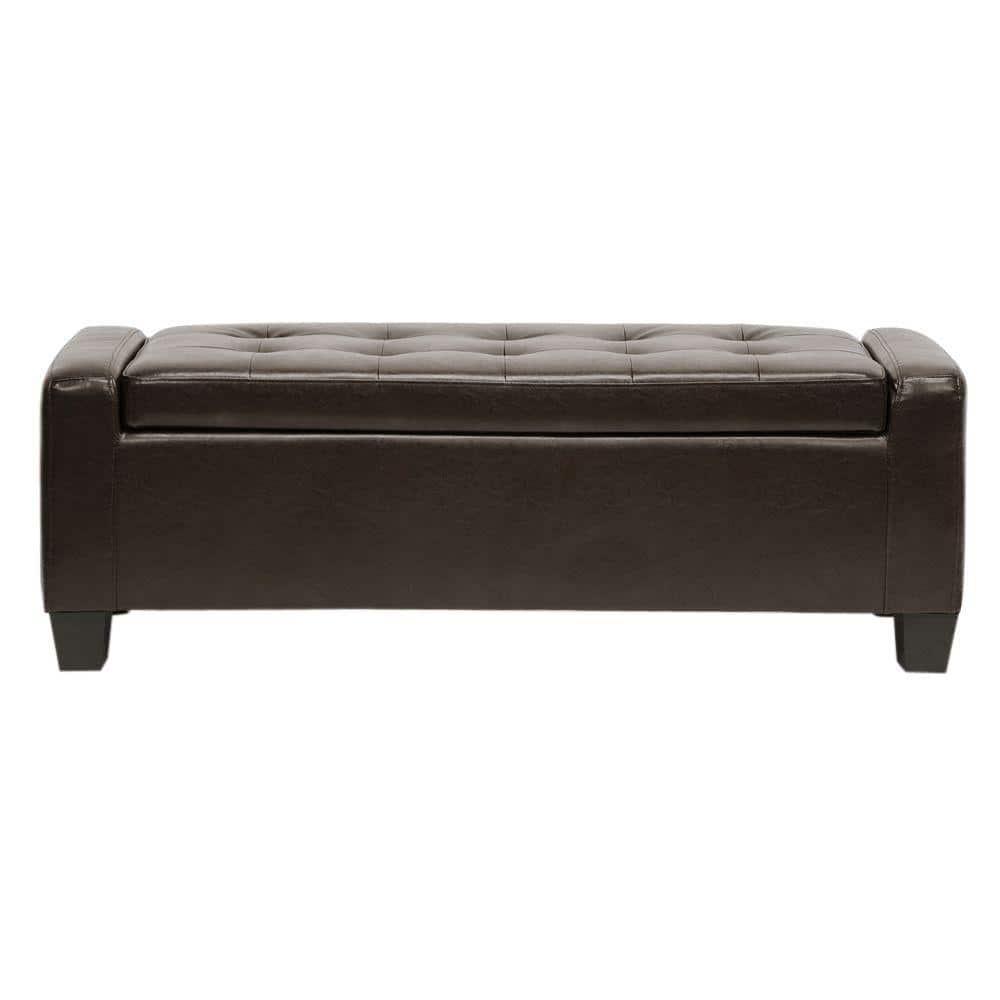 Manchester Ottoman Dark Brown - Baxton Studio: Modern Upholstered Bench, Wood Composite Frame, Spot Clean