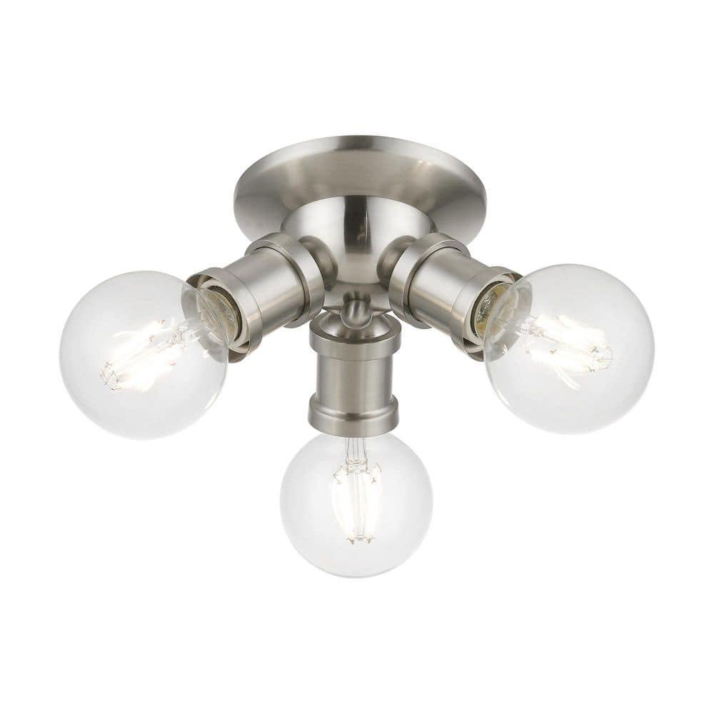 Livex Lighting Lansdale 3 - Light Flush Mount in  Brushed Nickel