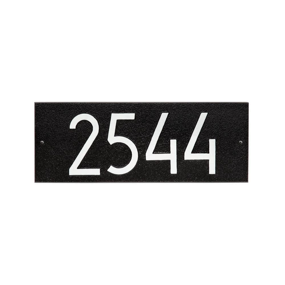Black and White Mid-Century Modern Metal Address Plaque