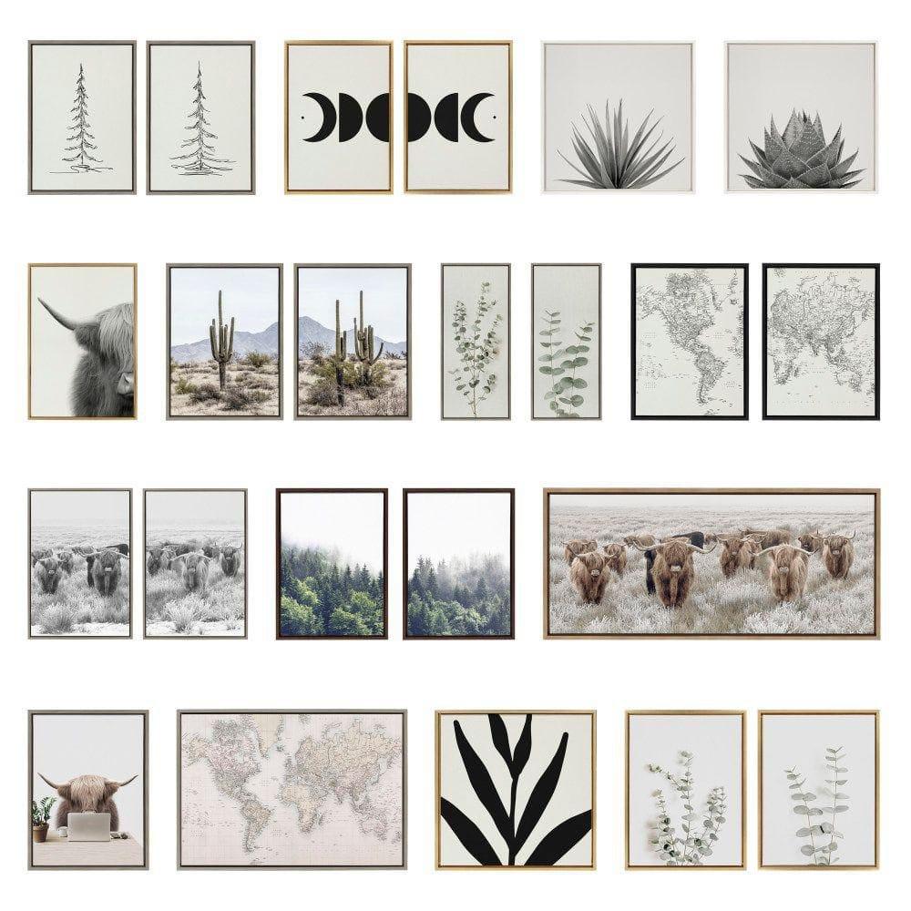 Kate & Laurel All Things Decor 23"x33" Sylvie Muted Colorblock Botanical Leaf Framed Wall Art by The Creative Bunch Studio White