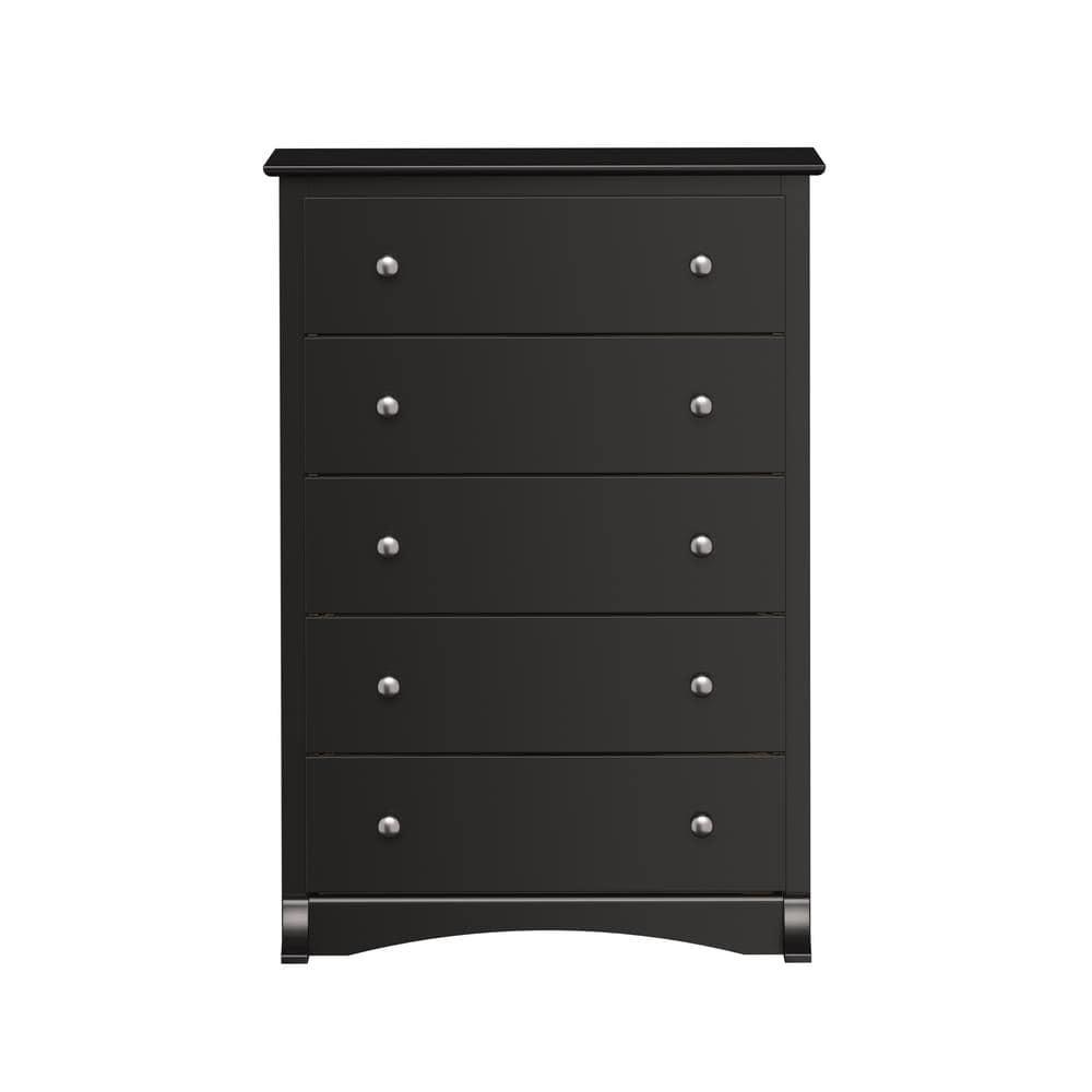Prepac Sonoma Superior 5-Drawer Chest for Bedroom - Spacious and Stylish Chest of Drawers, Measuring 17.75"D x 31.5"W x 44.75"H, In Black Finish