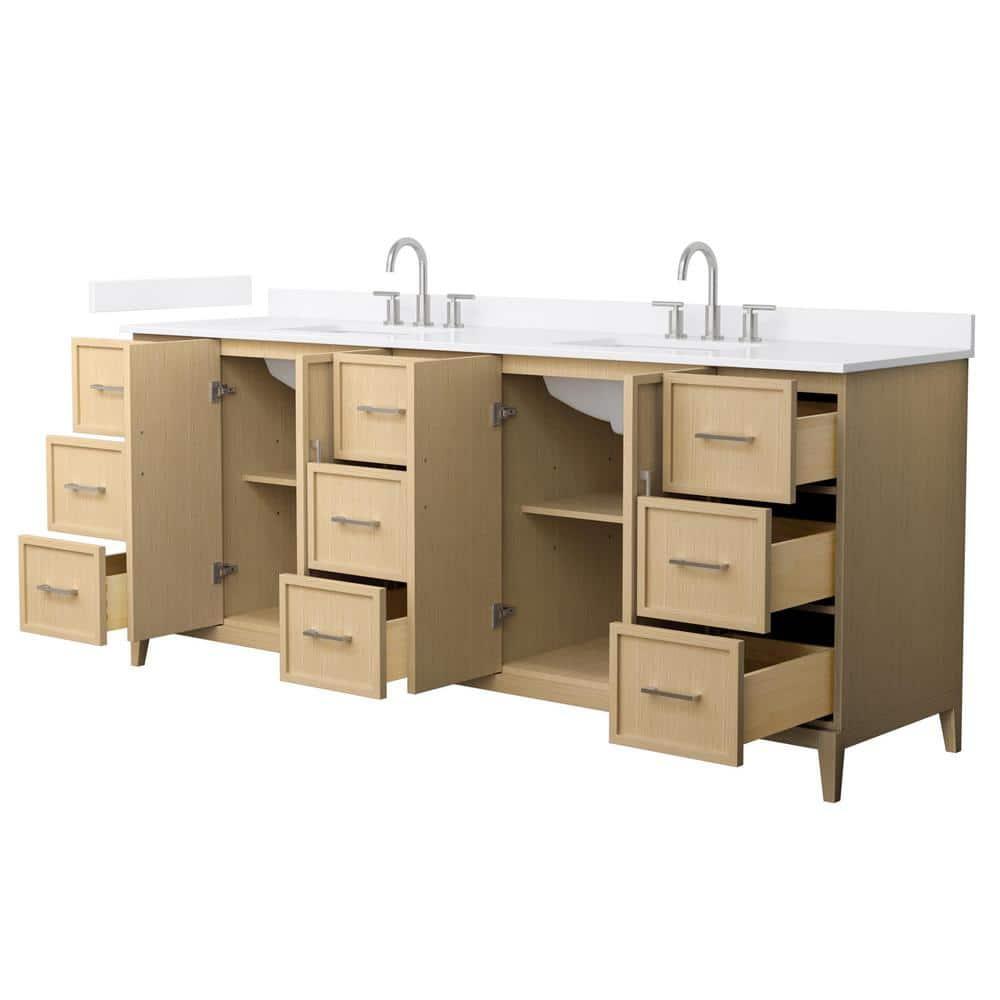 Wyndham Collection Elan 84'' Double Bathroom Vanity with Quartz Top
