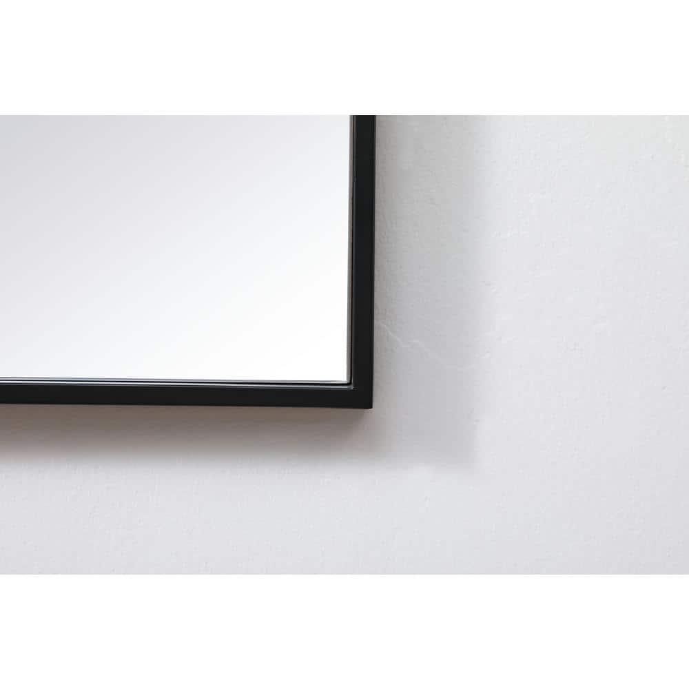 Elegant Lighting Metal Frame Square Mirror 24 inch in Black