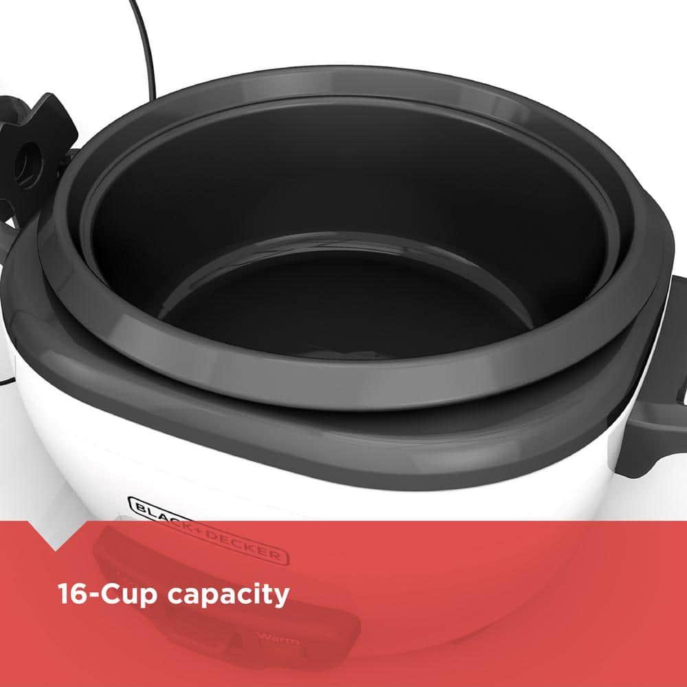 BLACK+DECKER BLACK+DECKER, Rice Cooker, Uncooked Rice, Steaming Basket, Removable Non-Stick Bowl, One Touch
