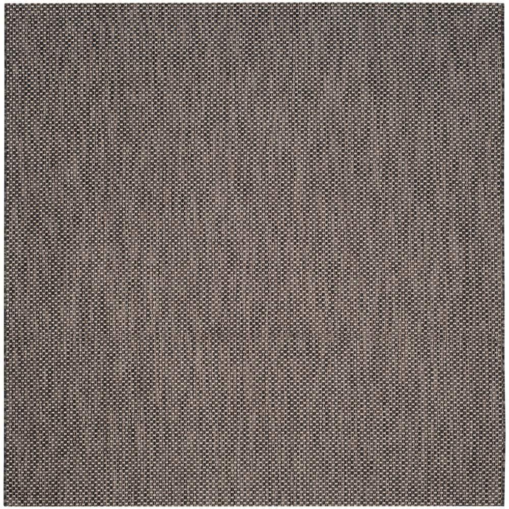 Courtyard CY8521 Power Loomed Indoor/Outdoor Area Rug - Black/Beige - 5'3"x5'3" - Safavieh.
