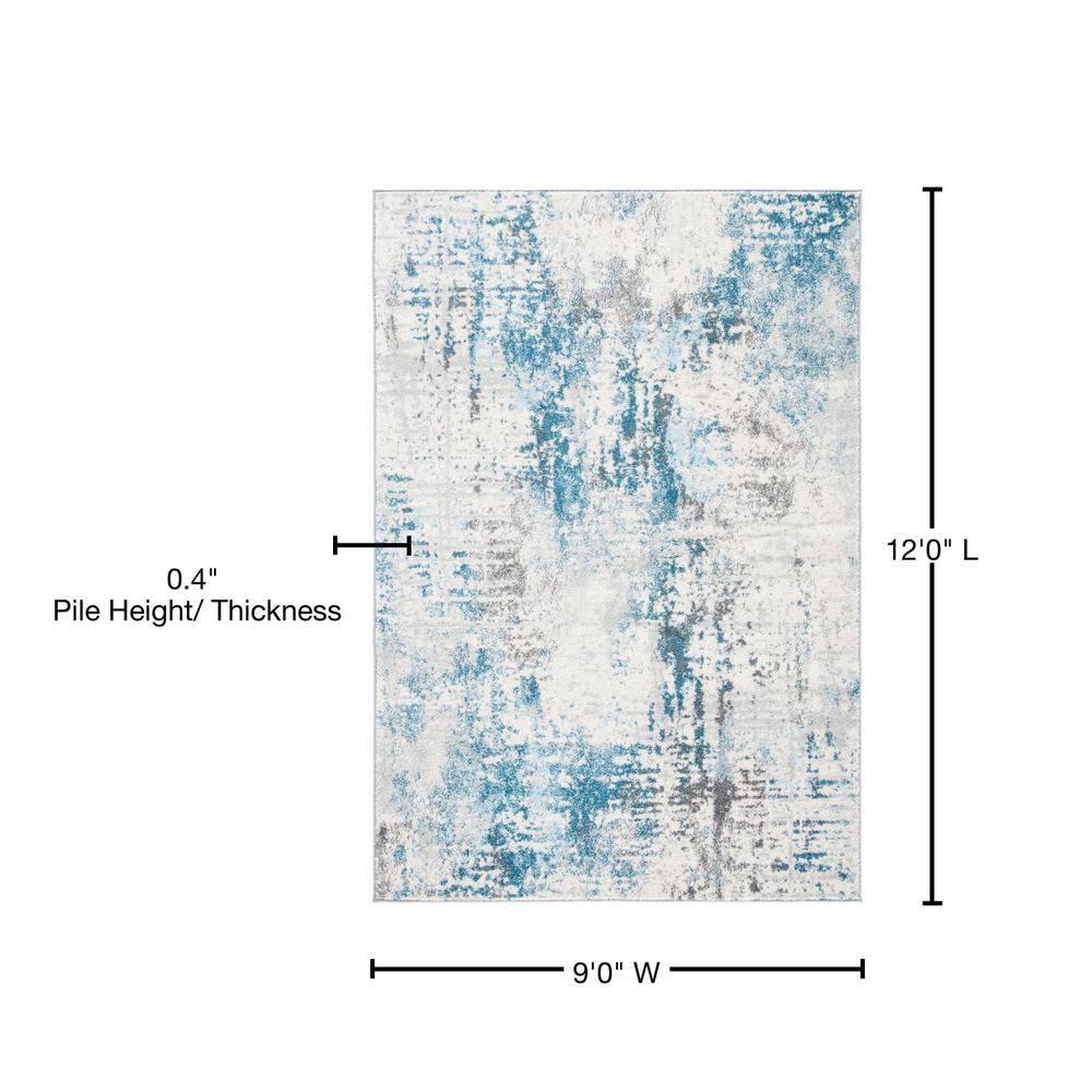 SAFAVIEH Tulum Kelsang Abstract Area Rug, 9' x 12', Ivory/Blue