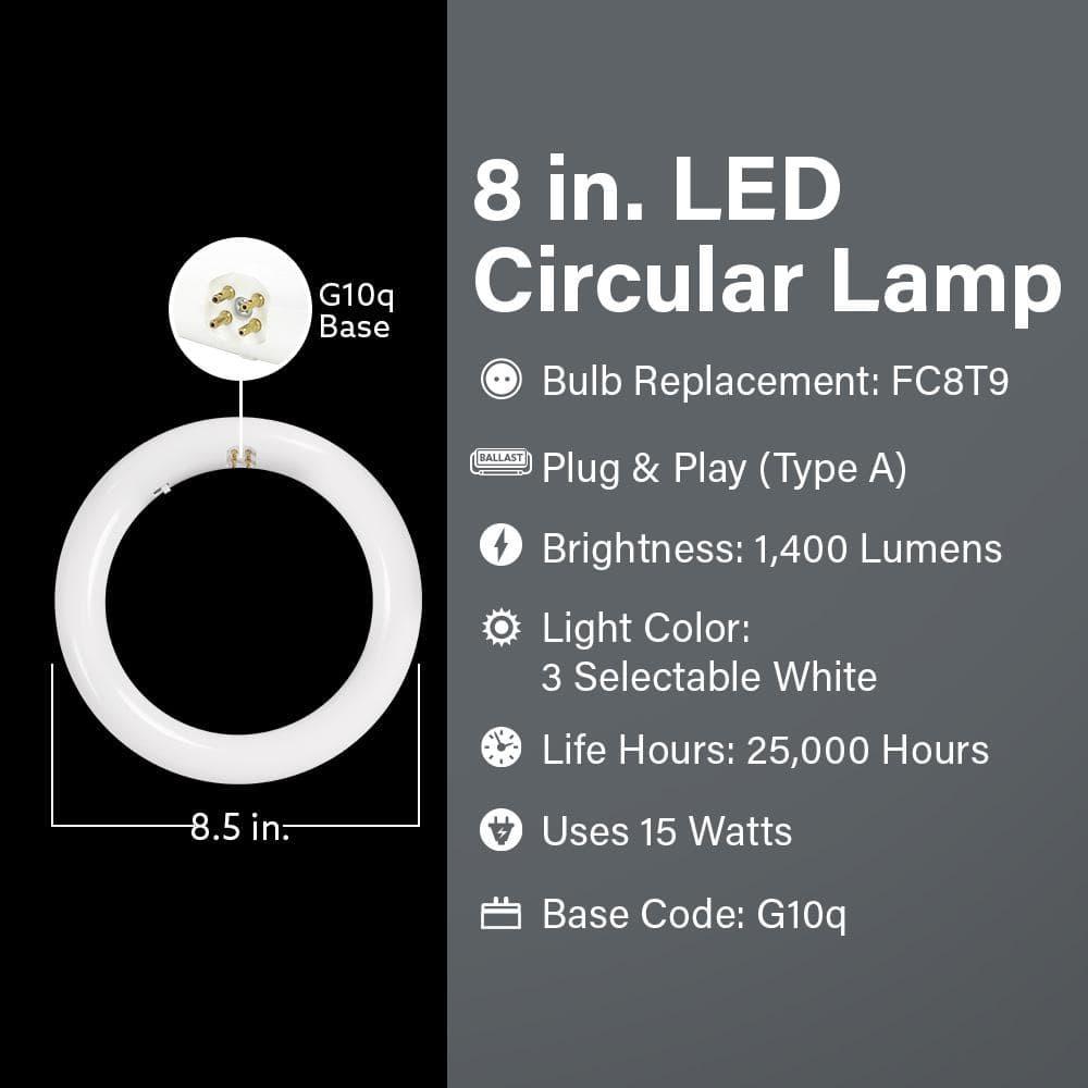 Feit Electric T9 Bi-Pin LED Tube Light Color Changing 22 Watt Equivalence 1 pk