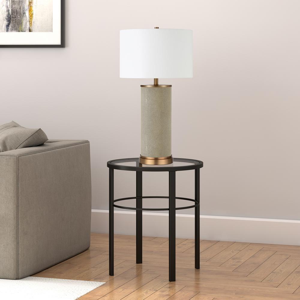 Evelyn&Zoe Gaia 20" Wide Round Side Table, Blackened Bronze