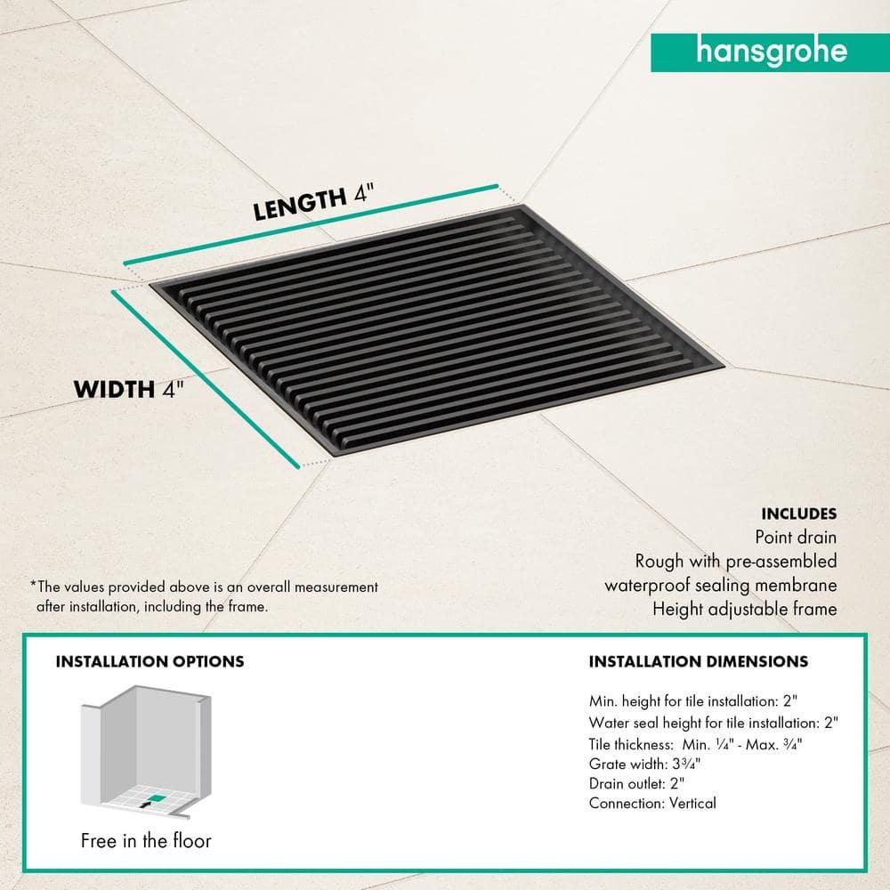 Rain Brilliance Boardwalk 4"x 4" Tile-In Shower Drain
