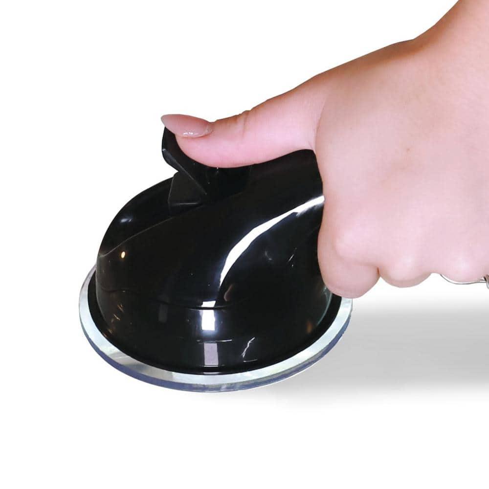 Black 12-Inch Metal Suction Cup Grab Bar