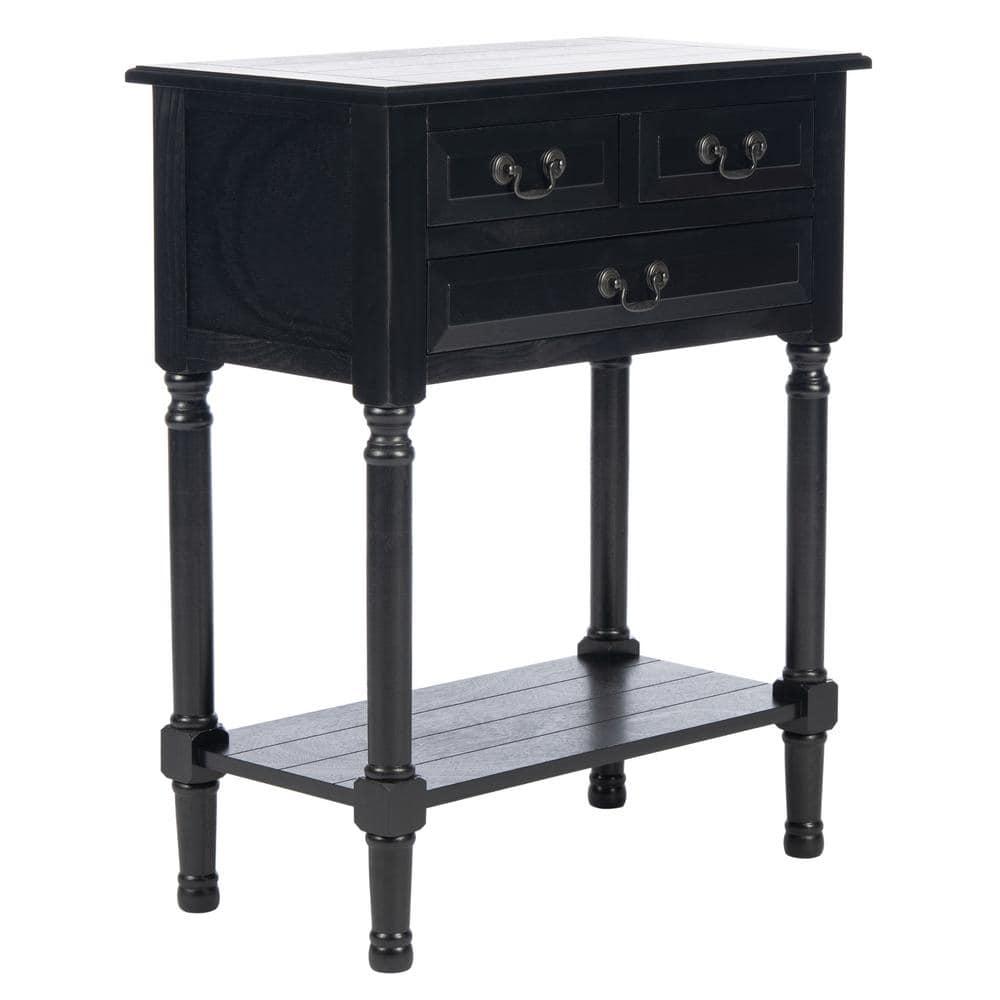 Primrose 3 Drawer Console Table - CNS5707B - Black - Safavieh