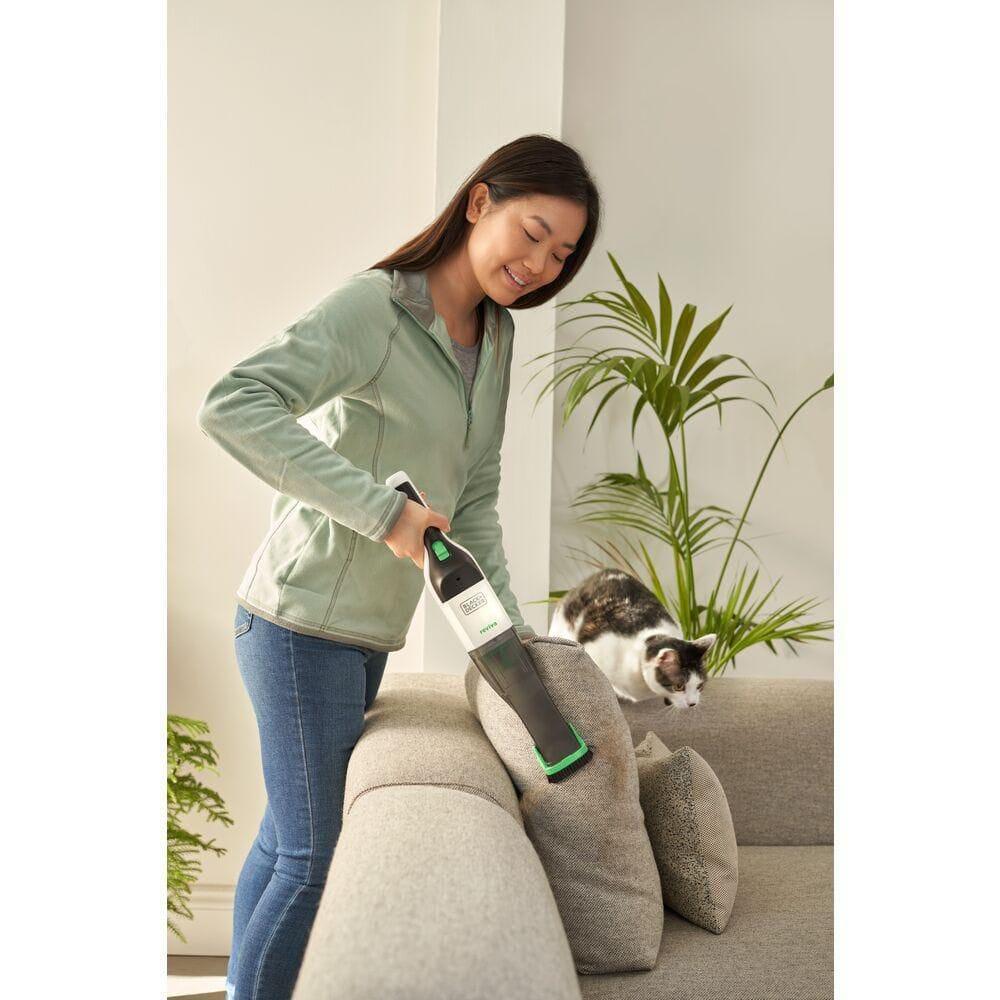 BLACK+DECKER Reviva 8V MAX* Cordless Hand Vacuum with Charger, Filter and Brush Crevice Tool, (REVHV8J40)