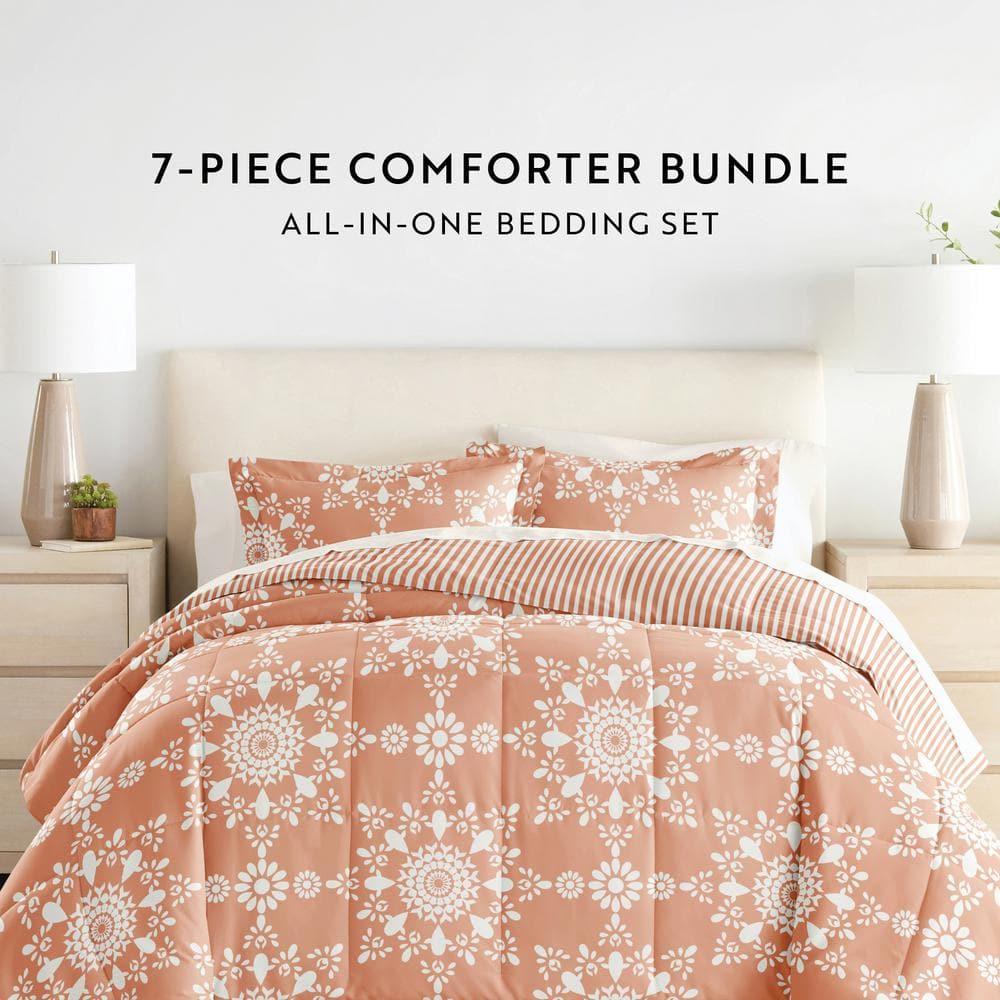 7-Piece Bedding Bundle - Pattern Comforter and Sheet Set