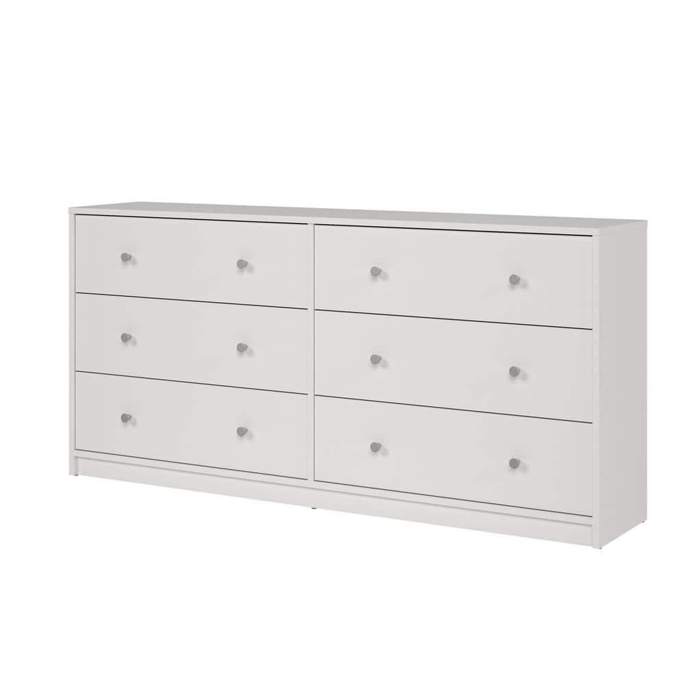 Tvilum Portland 6 Drawer Double Dresser, White