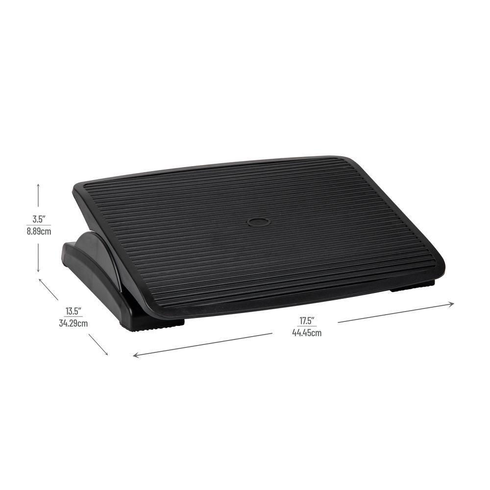 Mind Reader Foot Rest, Under Desk at Work, Ergonomic, Height Adjustable, Office, Plastic, 17.5"L x 13.5"W x 3.5"H