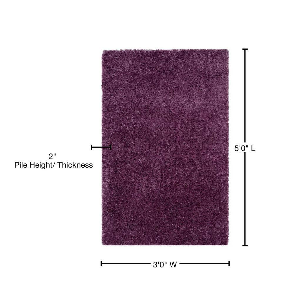SAFAVIEH Indie Shag Collection Accent Rug - 3' x 5', Creme, Solid Design, Non-Shedding & Easy Care, 2-inch Thick Ideal for High Traffic Areas in Entryway, Living Room, Bedroom (SGI320A)