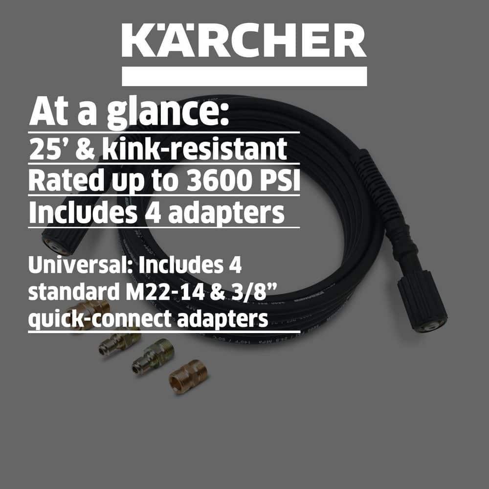 Karcher 25 ft. Black Rubber Pressure Washer Extension Hose