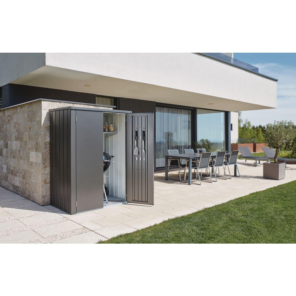 Biohort Biohort Romeo 4 ft. 3 in. W Metal Vertical Tool Shed in Dark Gray