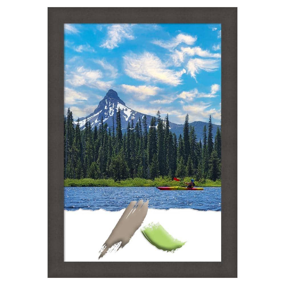Amanti Art Blaine Light Pewter Narrow Picture Frame Opening Size 20x30 in.
