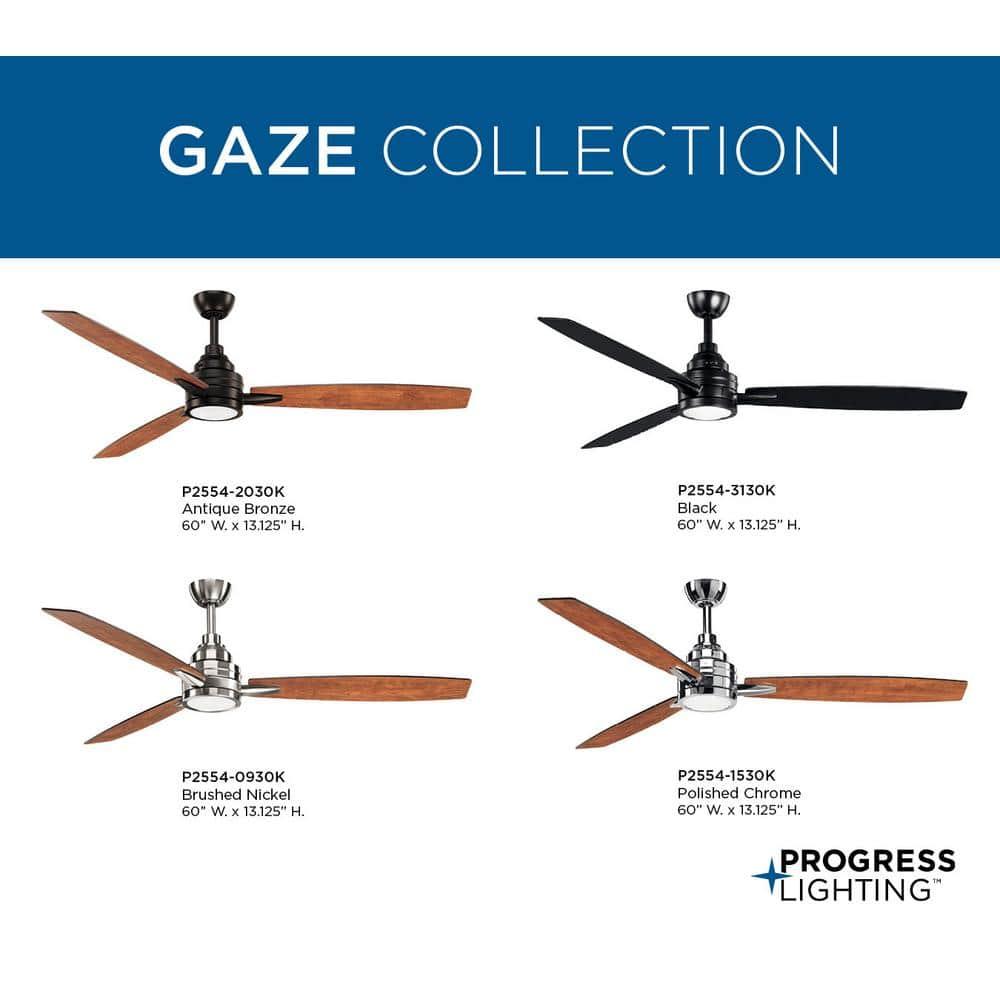 Gaze Collection 60" LED Three-Blade Ceiling Fan