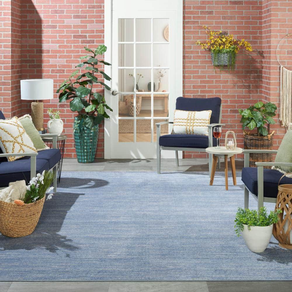 Nourison Nourison Essentials NRE01 Indoor/outdoor Area Rug - Blue/Grey 10' x 14'