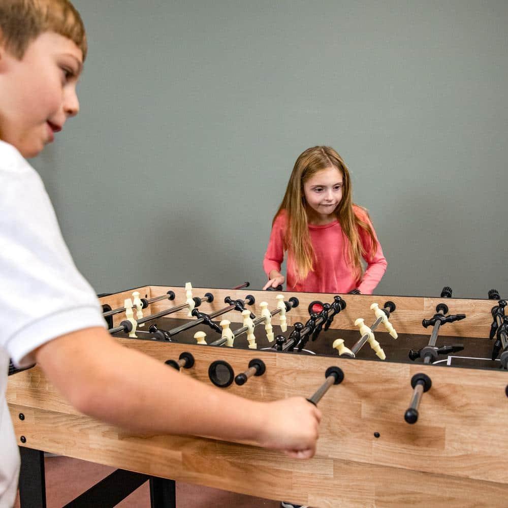 Sunnydaze Indoor Multi-Game Table with Billiards, Push Hockey, Foosball, Ping Pong, Bowling, and More - Light Wood Look