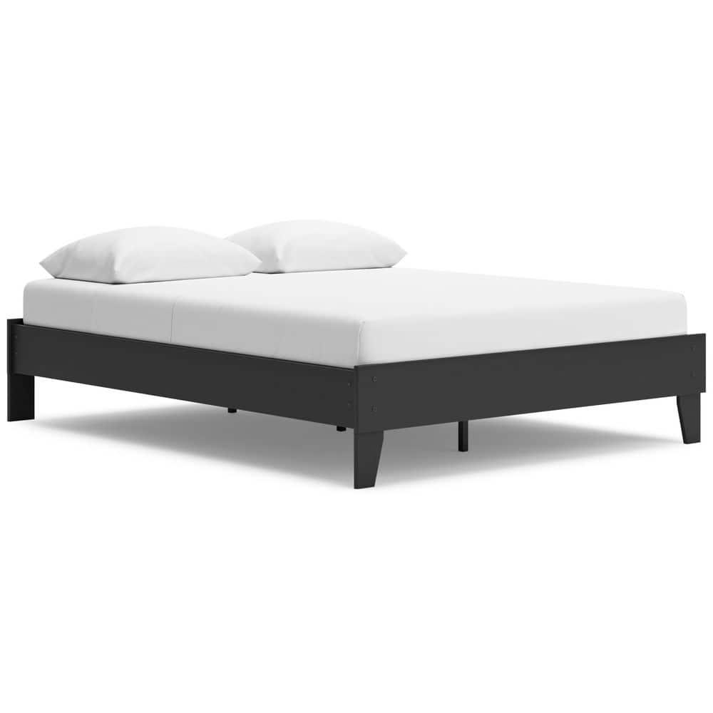 Signature Design by Socalle Queen Platform Bed in Matte Black Finish