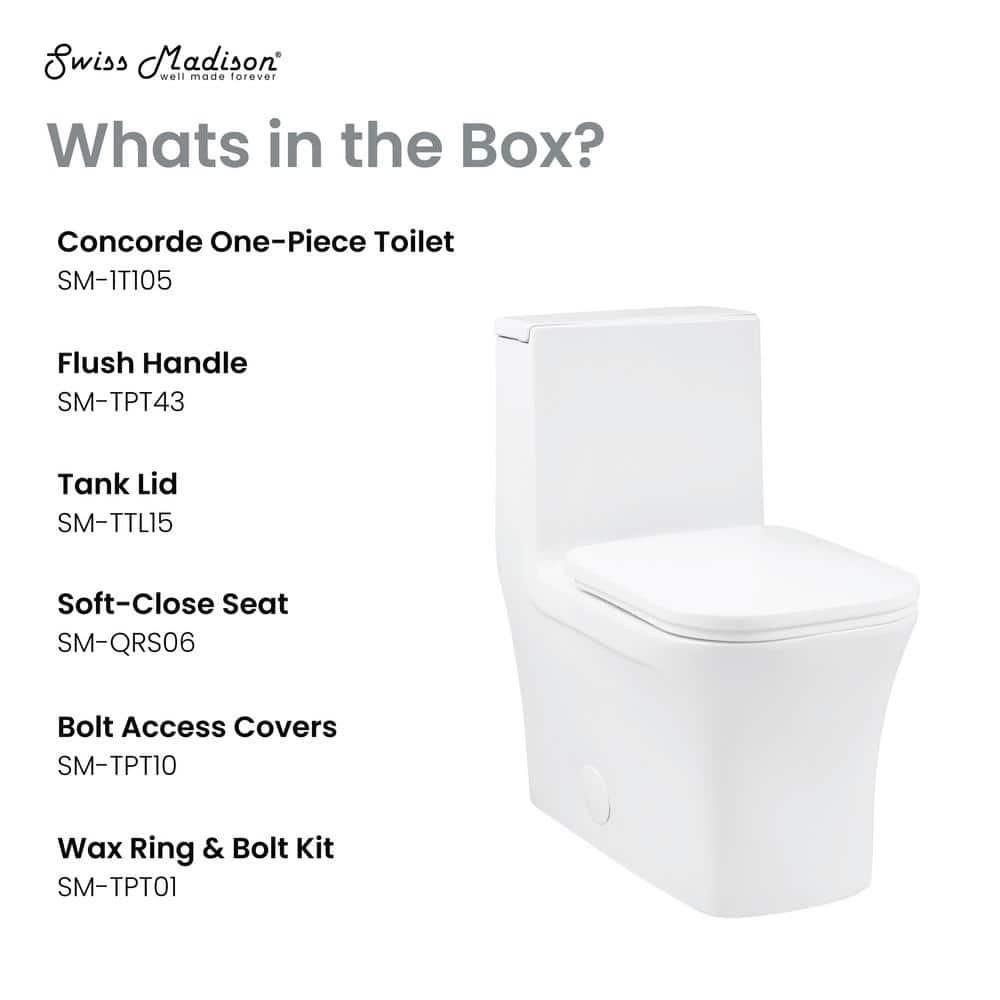 Concorde One-Piece Square Toilet Dual-Flush 1.1/1.6 gpf