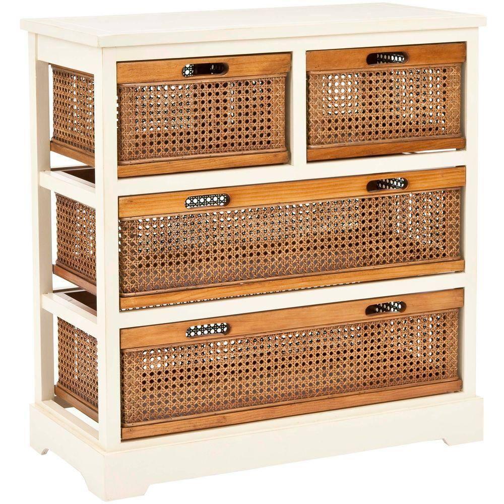 Jackson 4 Drawer Storage Unit - Barley/Cane Drawers - Safavieh.