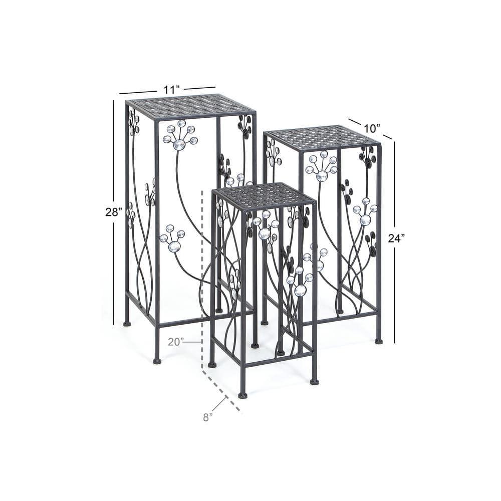 Set of 3 Modern Iron Square Plant Stands - Olivia & May
