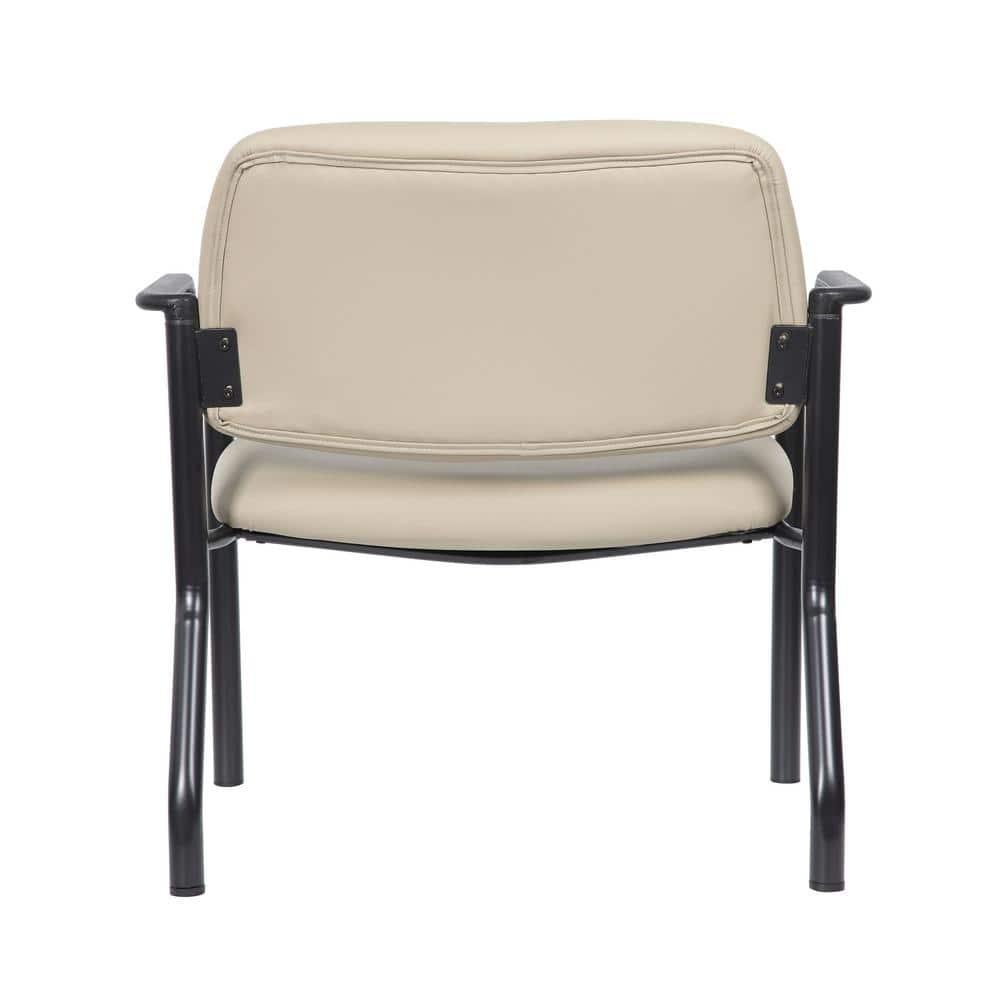 Boss Office Products Big and Tall Vinyl 500 lb. Weight Capacity Guest Armchair, Beige