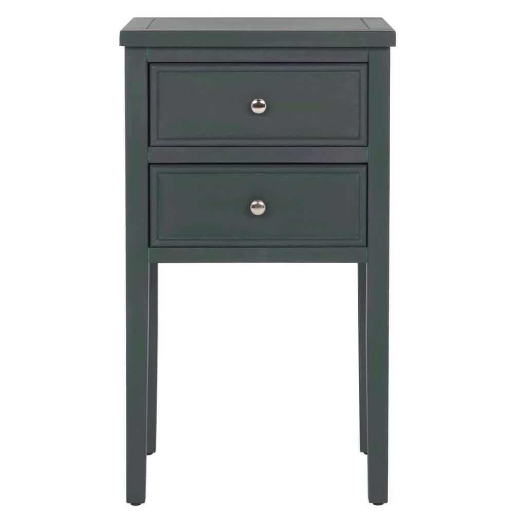 Toby Accent Table with Storage Drawers - Dark Teal - Safavieh.