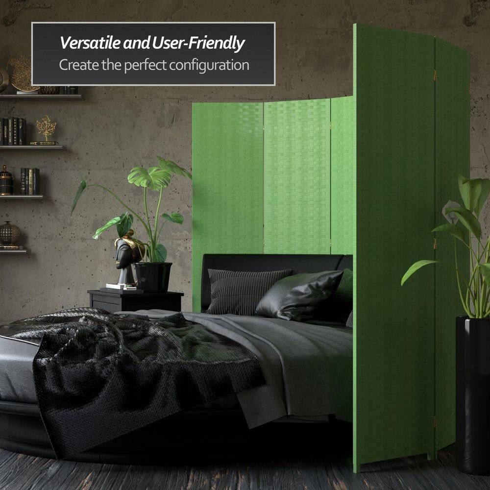 6 ft. Light Green 3-Panel Room Divider