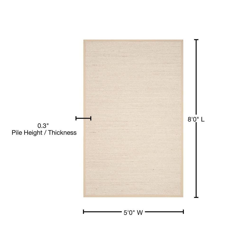 Natural Fiber NF143 Power Loomed Indoor Area Rug - Marble/Linen - 5'x8' - Safavieh