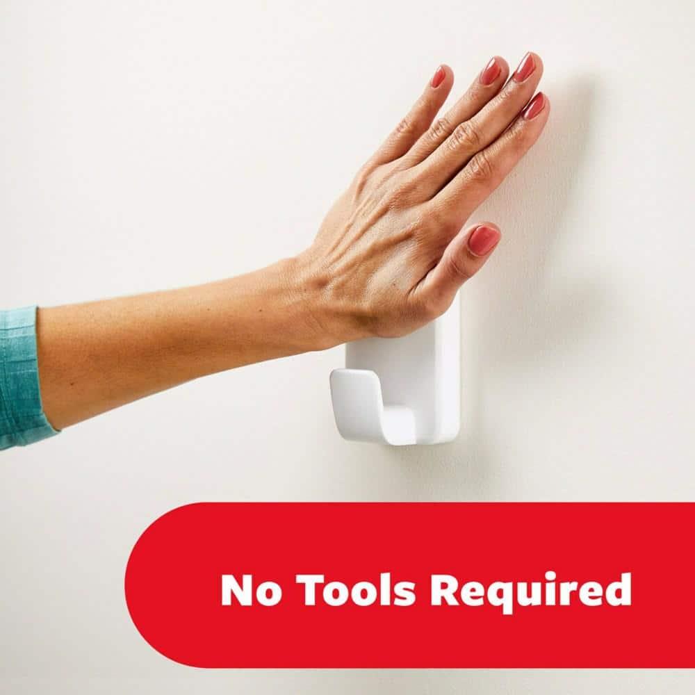 Command Extra Large Single Hook: Heavy Duty Adhesive, Holds 15 lbs, Plastic, White, 1 Pack