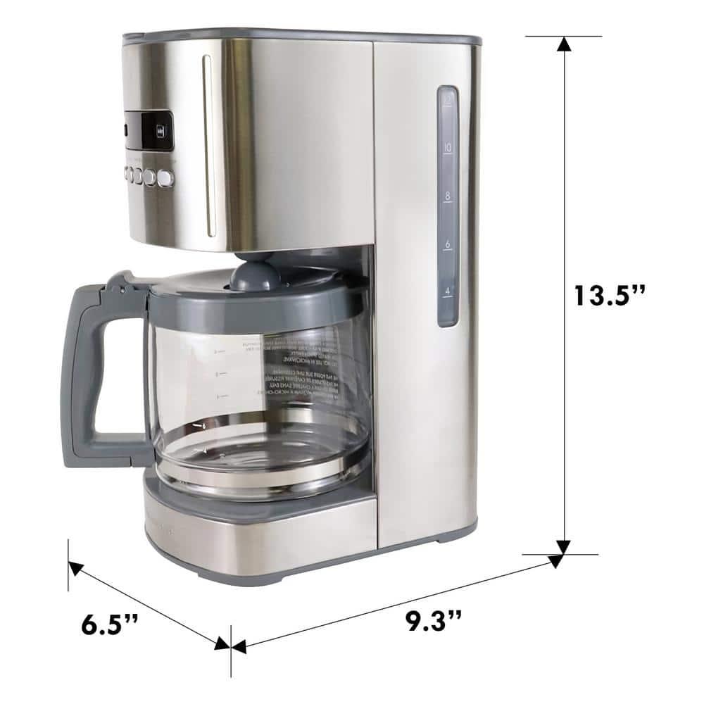 Kenmore Kenmore 12 Cup Programmable Coffee Maker, Stainless Steel, with Reusable Filter KKCM12S