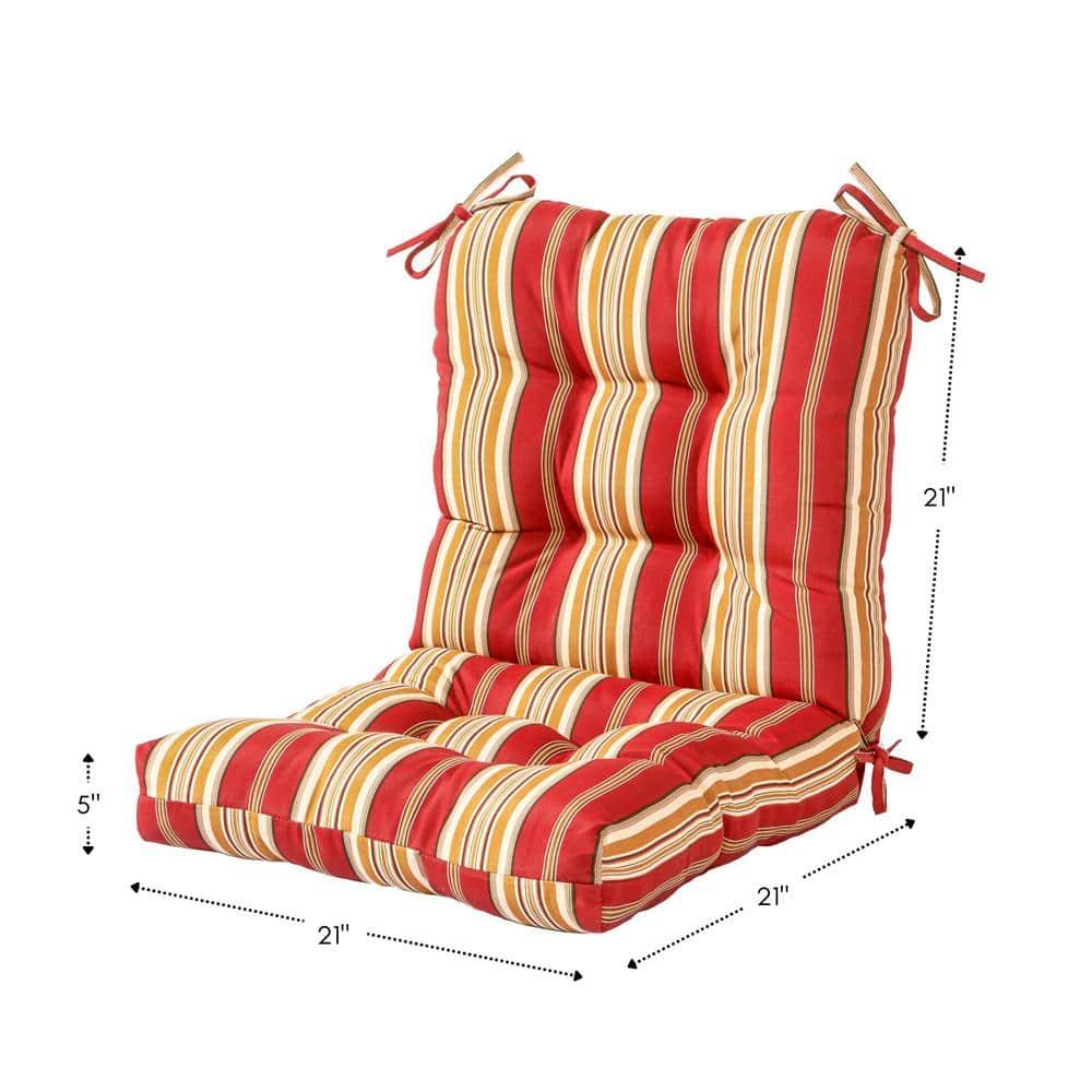 Greendale Home Fashions Roma Stripe 42 x 21 in. Outdoor Reversible Tufted Chair Cushion