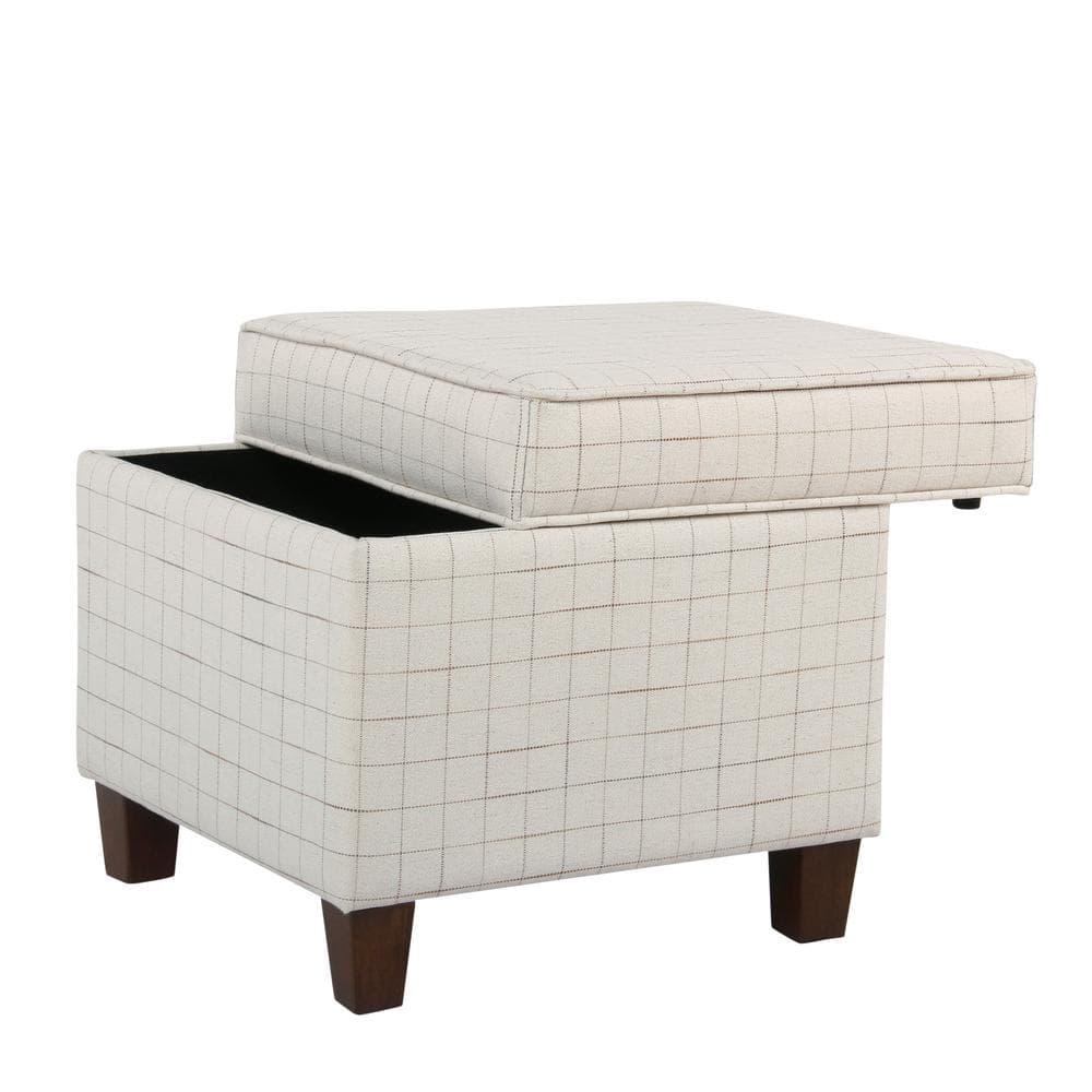 Cole Classics Square Storage Ottoman with Lift Off Top Natural - HomePop: Bedroom Bench, Footrest